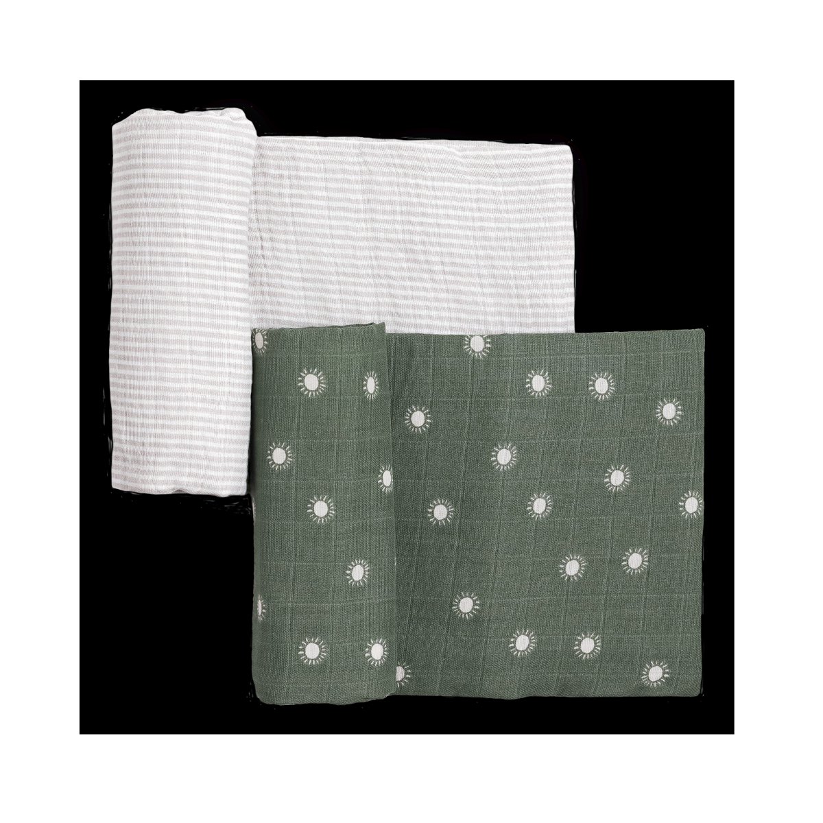 Organic Cotton Muslin Swaddle Blanket 2 Pack - Sage Suns