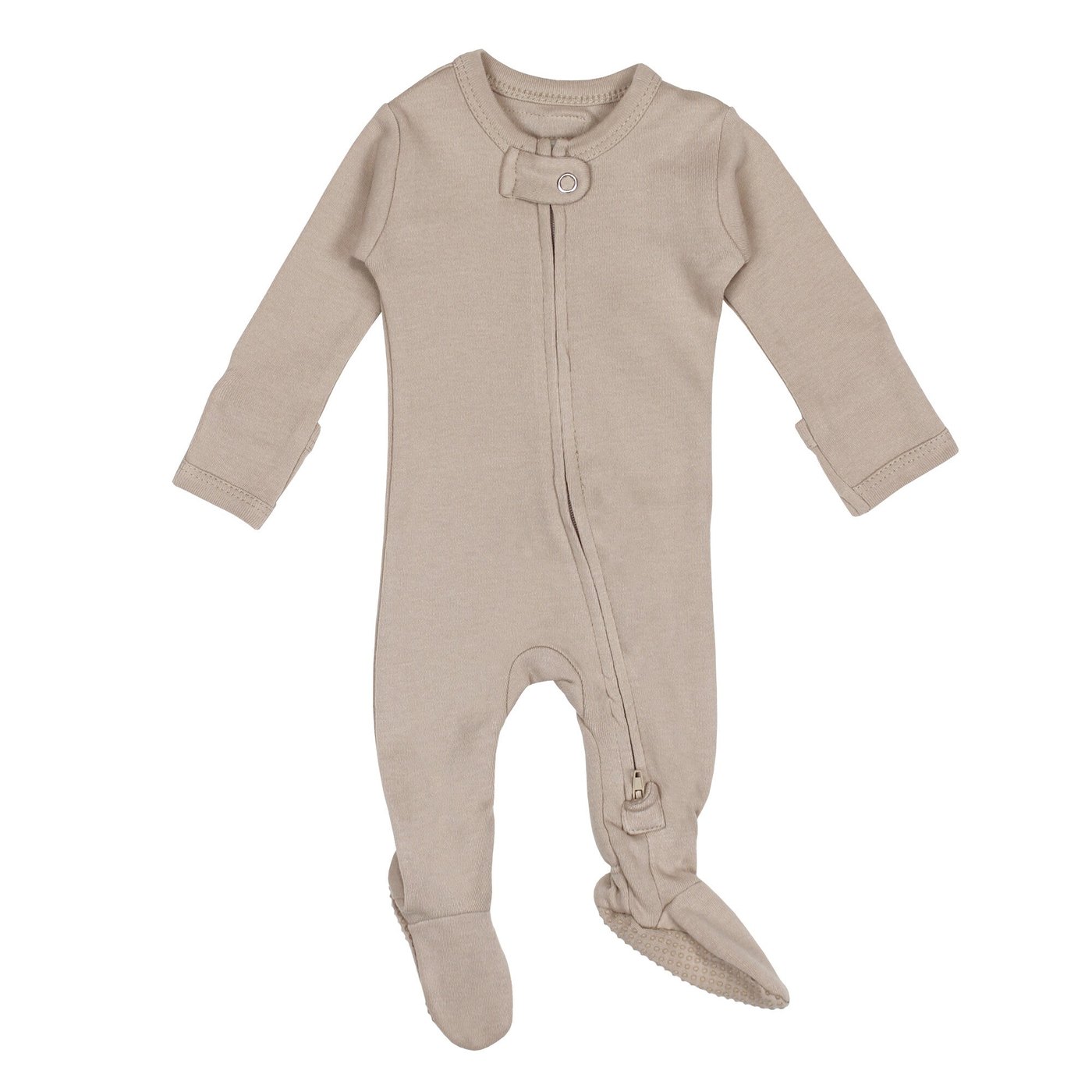 Oatmeal | Organic Zipper Footie