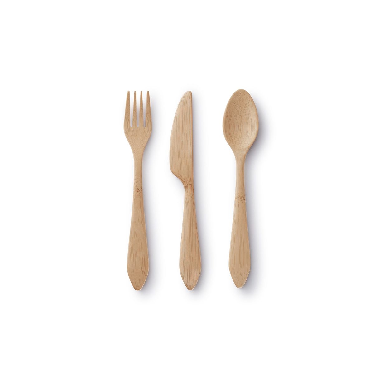 Reusable Bamboo Spoon, Knife & Fork Set