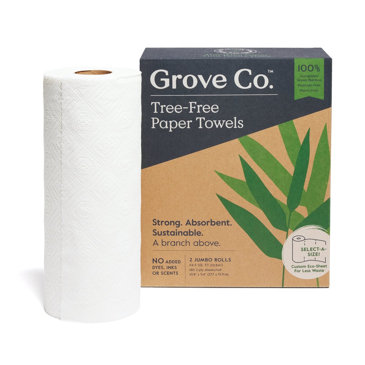 2-Ply Bamboo Paper Towels (140 sheets per roll)