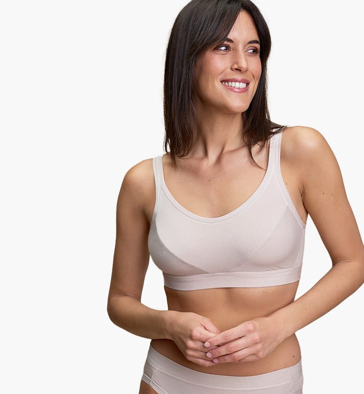Padded bralette in natural fabric