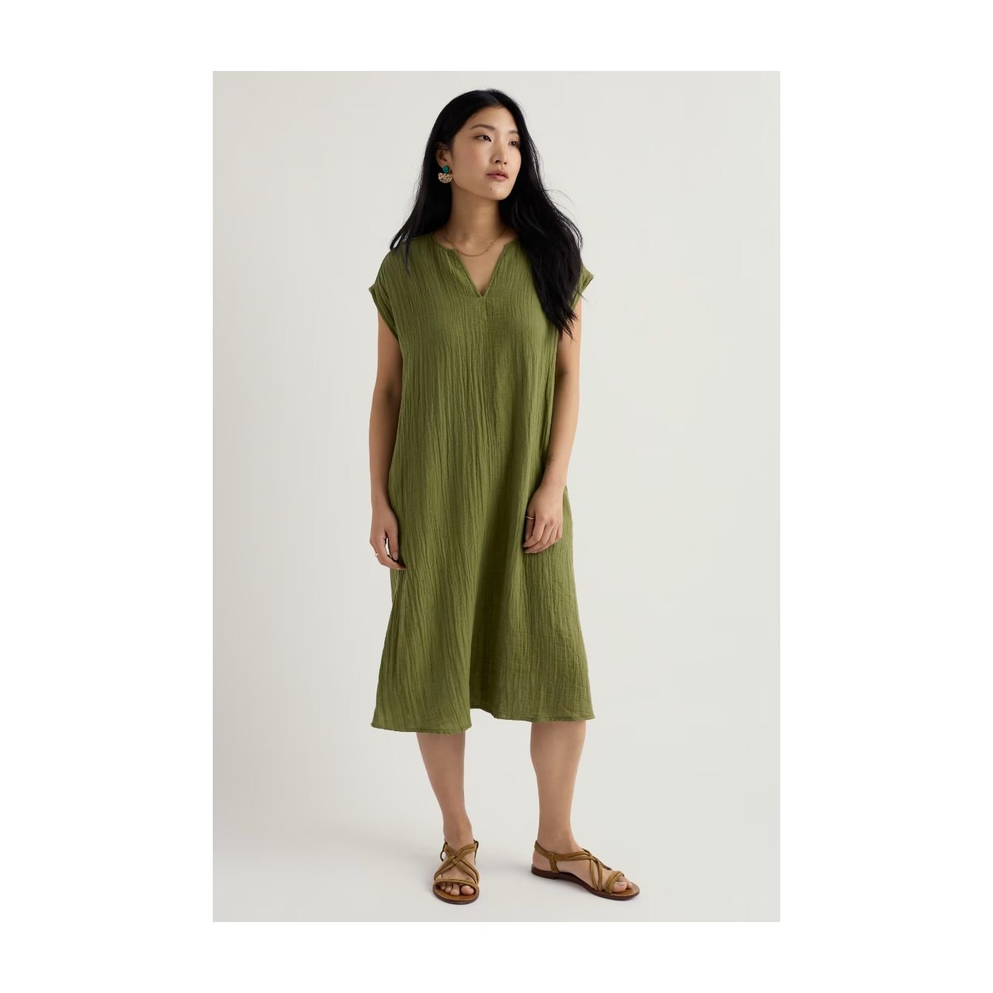 Sand Patterns Dress in GOTS-Certified Organic Cotton